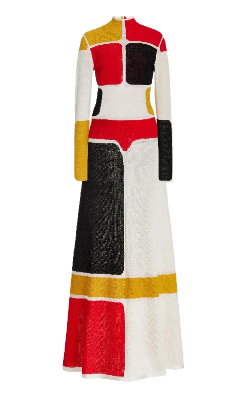 Aldor Knit Dress in Multi Merino Wool Cashmere