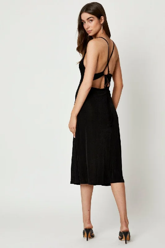 Black Cut Out Slip Dress