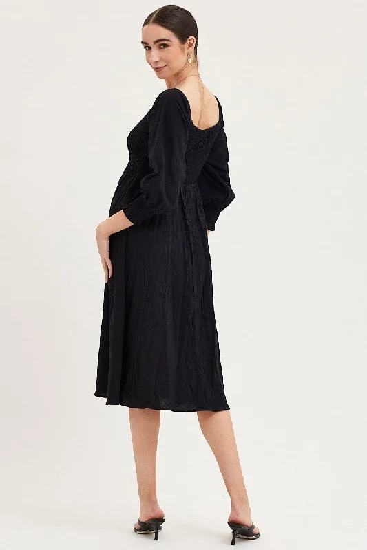 Black Dress Long Sleeve Maxi