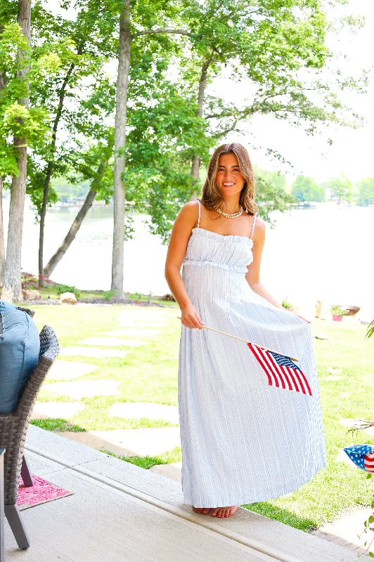 BLUE AND WHITE STRIPE MAXI