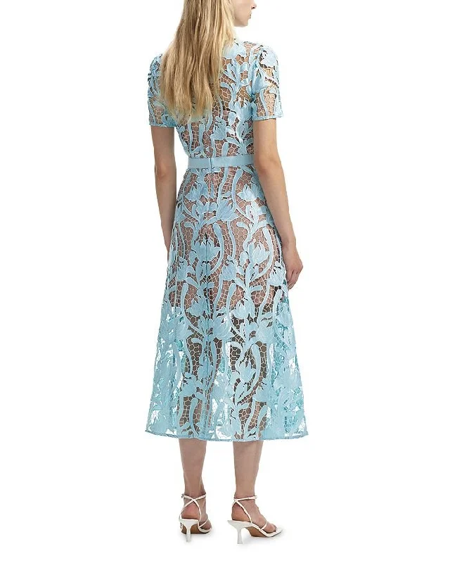 BLUE LACE MIDI DRESS