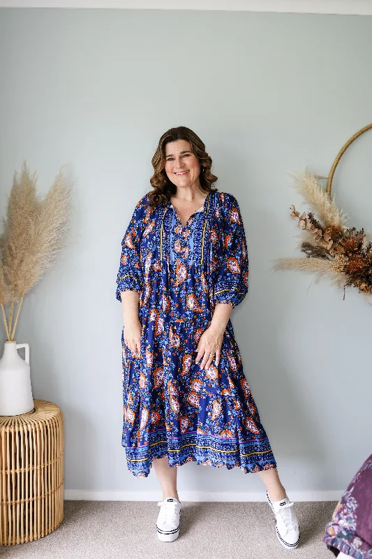 Boho Australia Stuart Dress Navy Floral