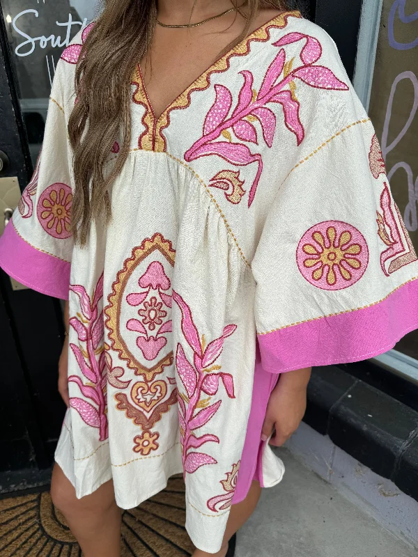 Boho embroidered dress