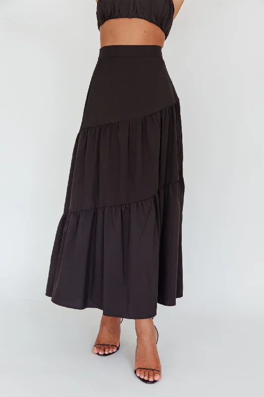 Bondi Waist Tie Maxi Skirt Black