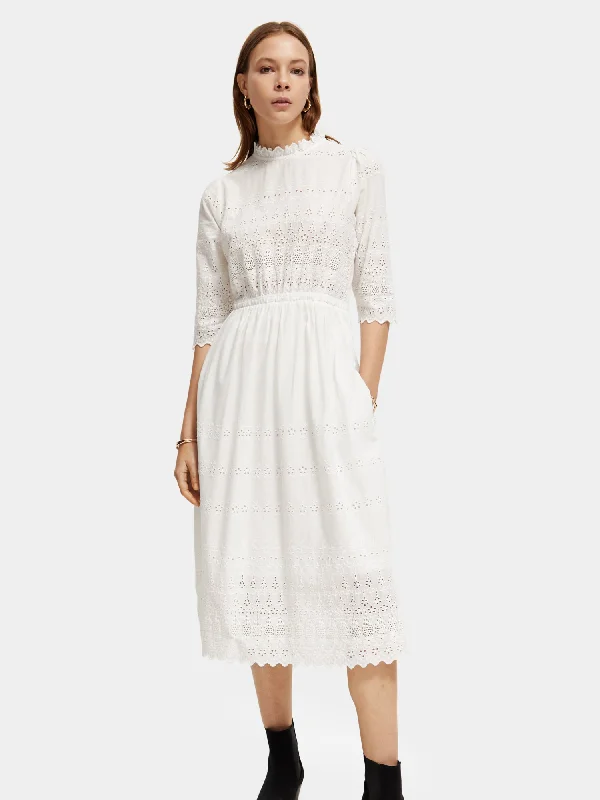 Broderie anglaise midi dress