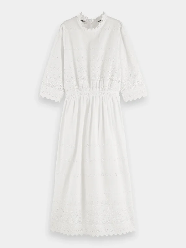 Broderie anglaise midi dress