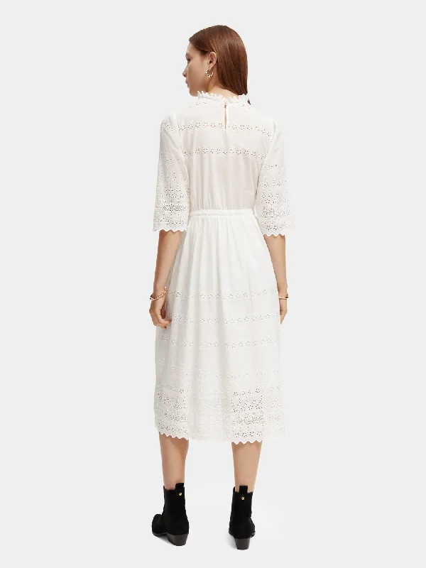 Broderie anglaise midi dress