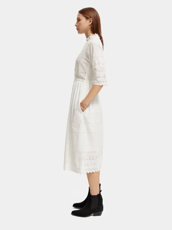 Broderie anglaise midi dress