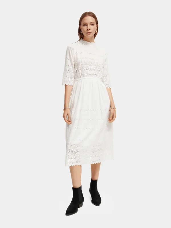 Broderie anglaise midi dress