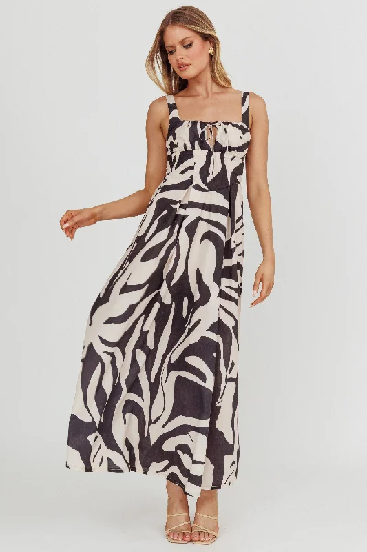 Colette A-Line Maxi Dress Black