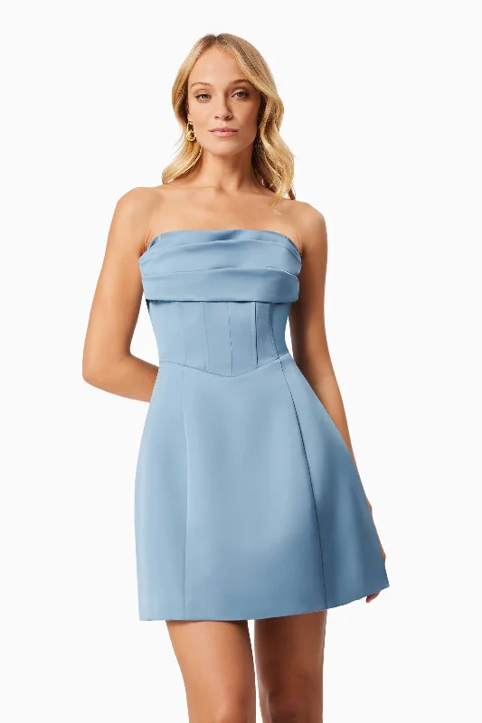 Coralie Cocktail Mini Dress in Blue - Pre Order