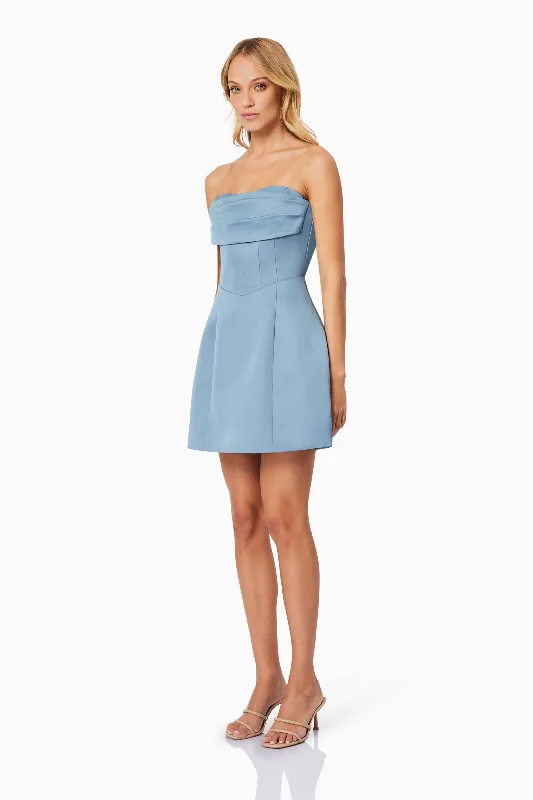 Coralie Cocktail Mini Dress in Blue - Pre Order