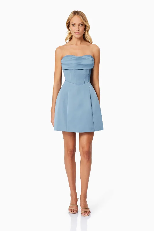 Coralie Cocktail Mini Dress in Blue - Pre Order