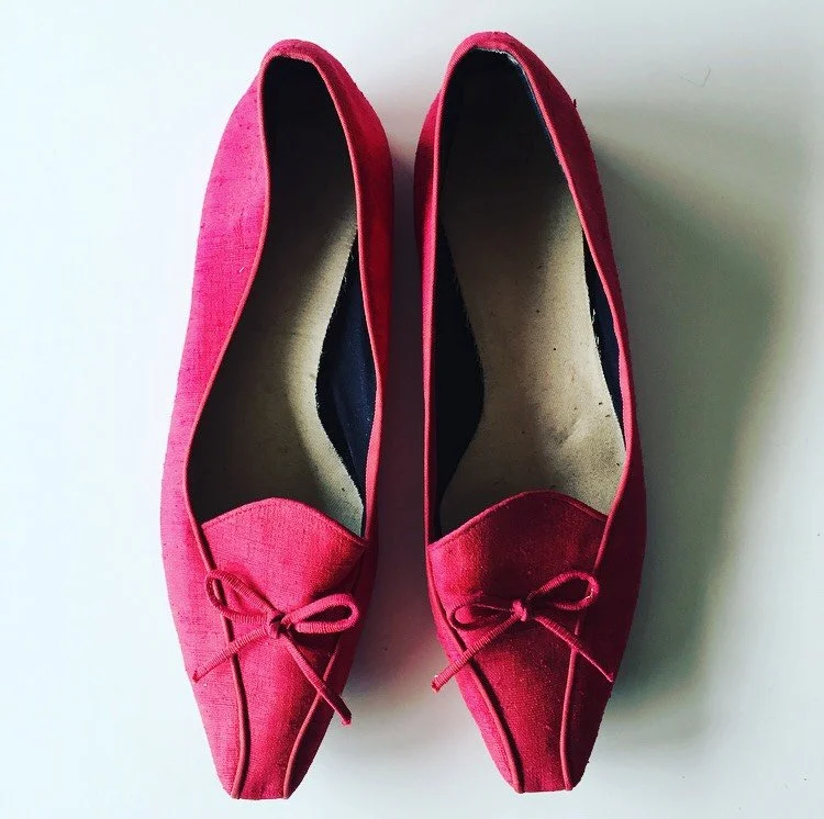 Cute raspberry red flats