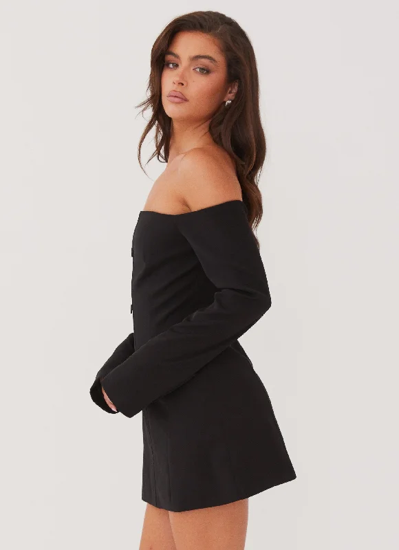 Dominique Blazer Mini Dress - Black