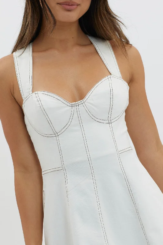 Ellora Criss-Cross Back Mini Dress White