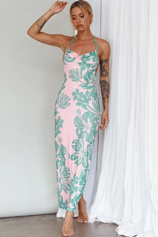 Fiji Feeling Midi Dress Tropical Pink