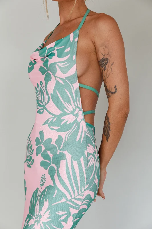 Fiji Feeling Midi Dress Tropical Pink