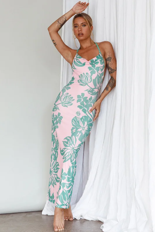 Fiji Feeling Midi Dress Tropical Pink