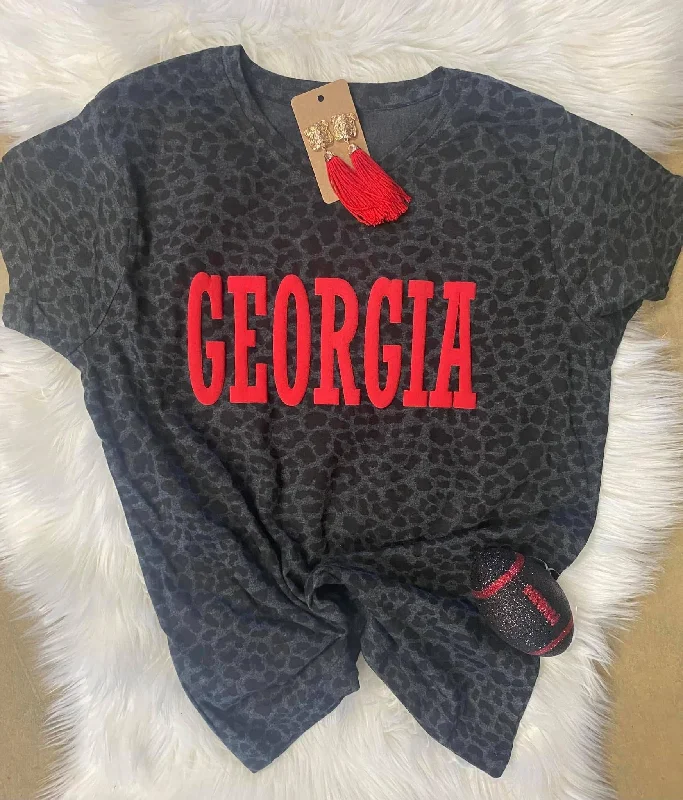 Georgia Bulldog Leopard Tee