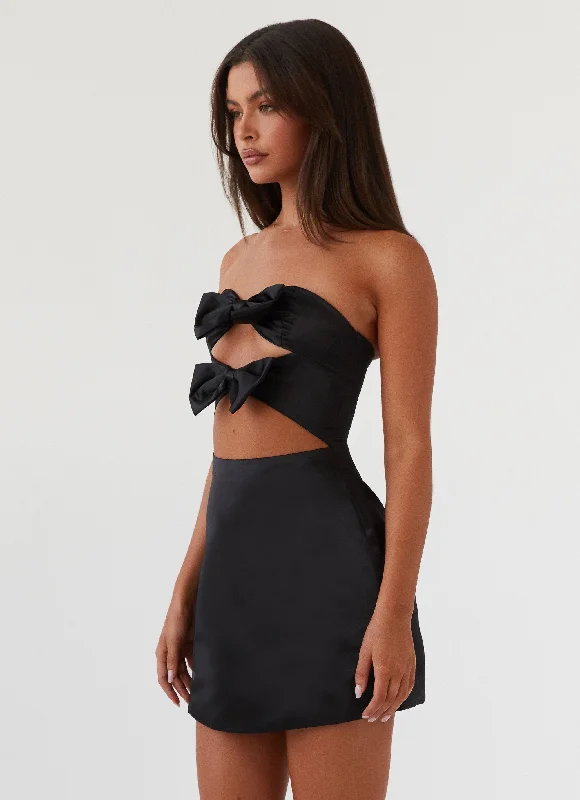 Girl Crush Bow Mini Dress - Black