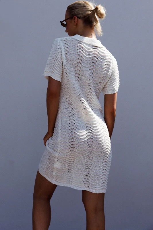 Glennon B Crochet Shirt Dress White