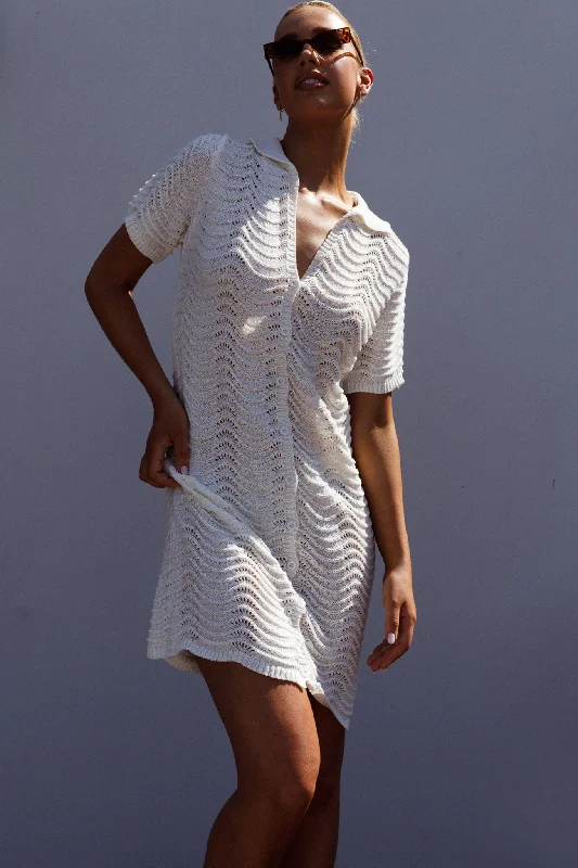 Glennon B Crochet Shirt Dress White