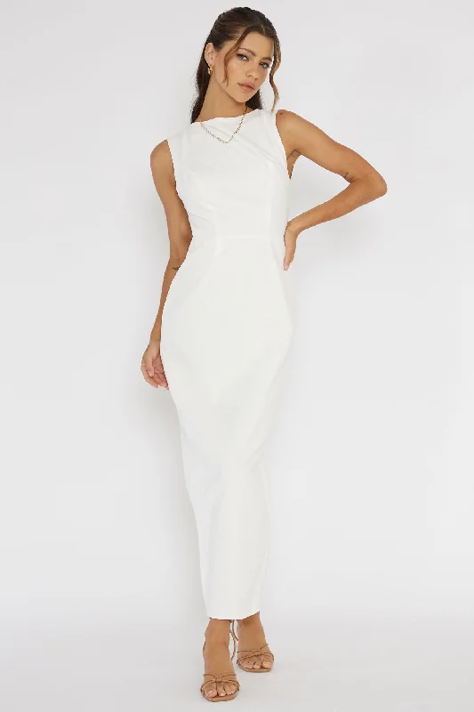 Golden Afternoon Open Tied Back Dress White