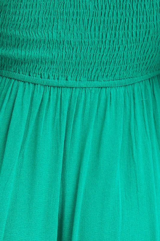 Green Skater Dress Short Sleeve Mini