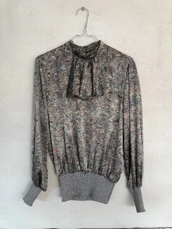 Grey Print Rib Shirt