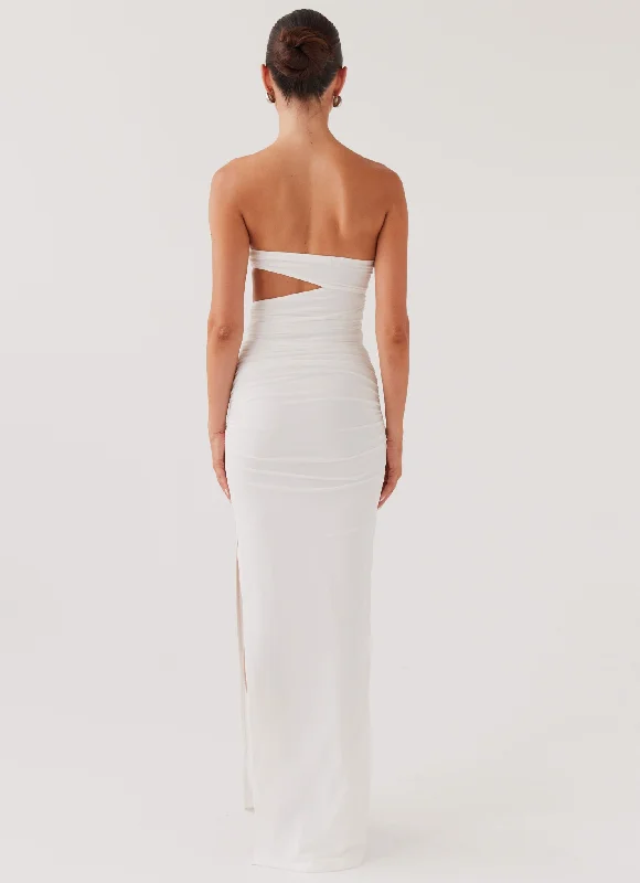 Into Pieces Mesh Maxi Dress - White