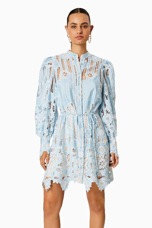 Jetsetter Mini Shirt Dress In Blue