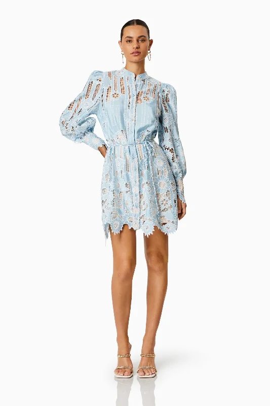 Jetsetter Mini Shirt Dress In Blue