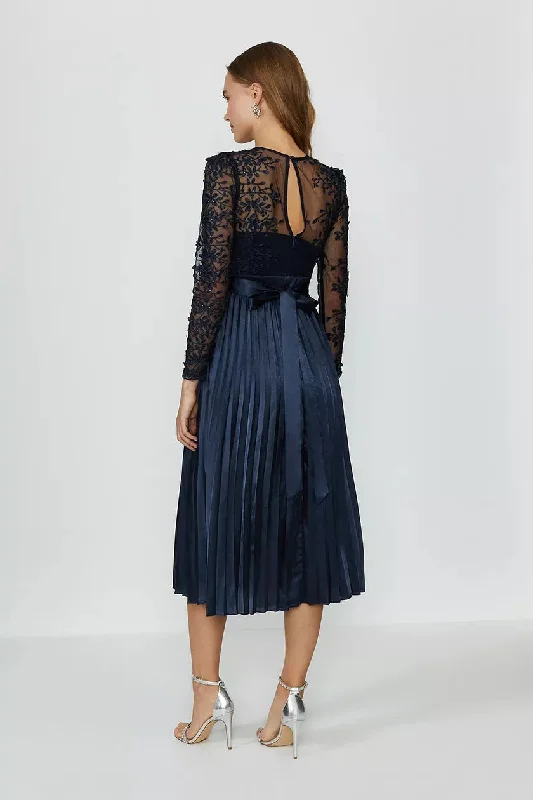 Lace Midi Dress Navy