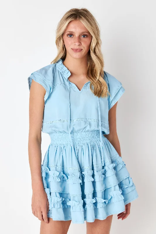 Loretta Lace Dress Sky Blue