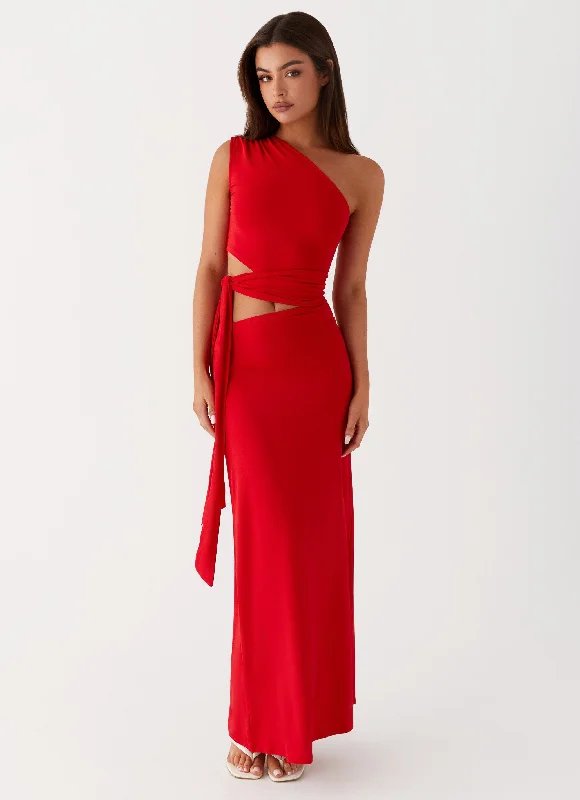 Love Me Tie Maxi Dress - Red