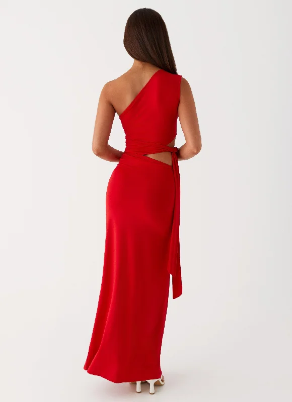 Love Me Tie Maxi Dress - Red