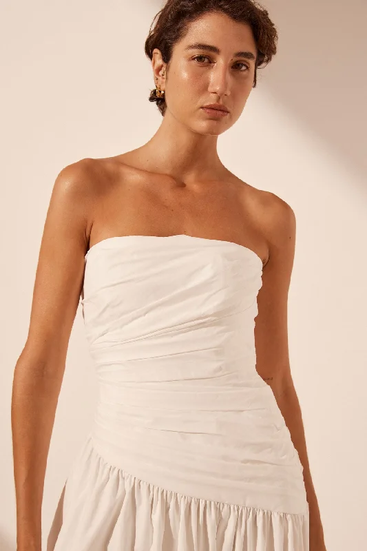 MAIORI STRAPLESS TIERED MAXI DRESS - IVORY