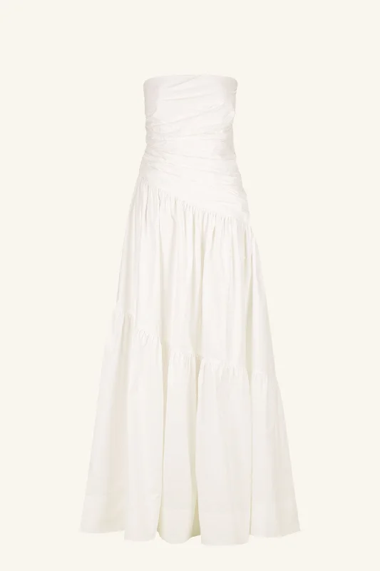 MAIORI STRAPLESS TIERED MAXI DRESS - IVORY