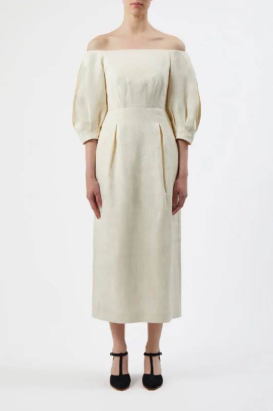 Majano Dress in Ivory Hemp Cotton