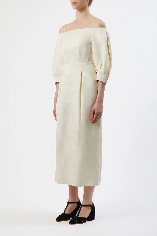 Majano Dress in Ivory Hemp Cotton