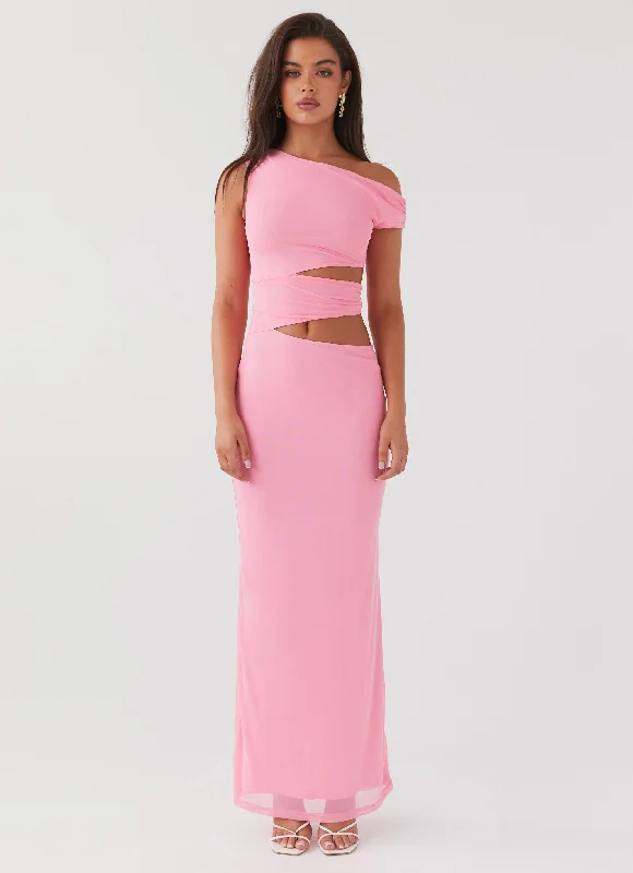 Margot One Shoulder Maxi Dress - Candy