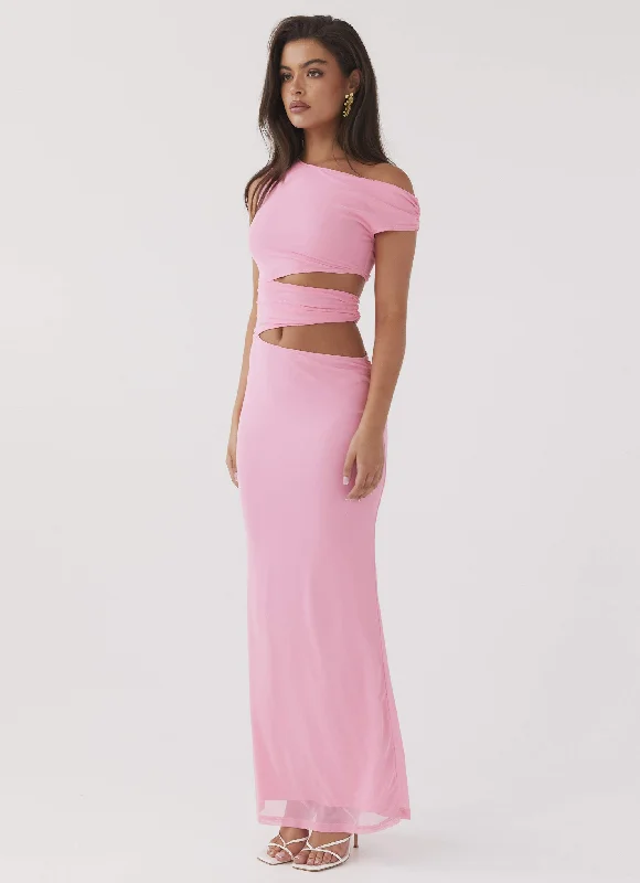 Margot One Shoulder Maxi Dress - Candy