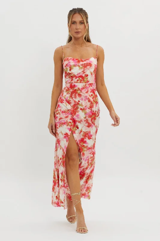 Marianna Twist Back Maxi Dress Pink