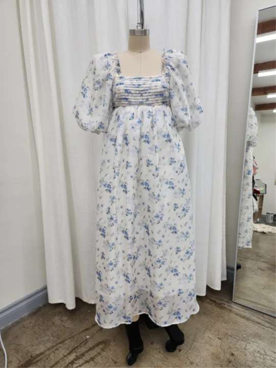 Melody Maxi Dress in Cerulean Blue Floral - Bump Friendly (S-XL)