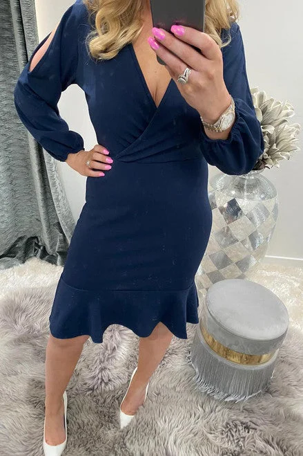 Navy Cut Out Bodycon Dress