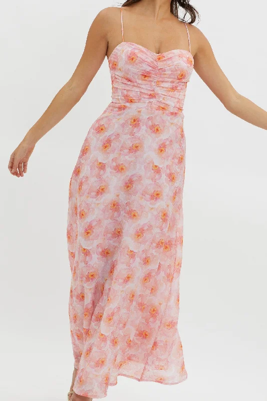 Our Song Ruched Bodice Maxi Dress Orange