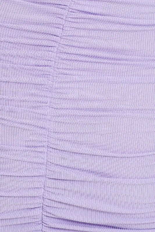 Purple Ruched Bodycon Mini Dress