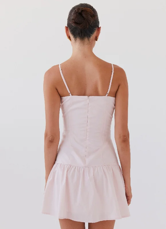 Romantic Charm Bustier Mini Dress - Baby Pink