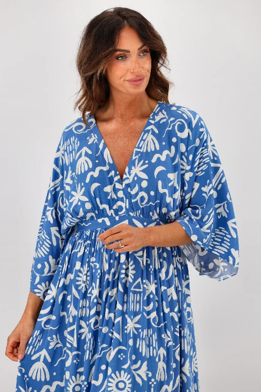 Salty Bright Camilla Dress Blue Print